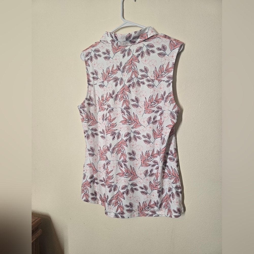 Puma Golf Pink and Purple Fitted Blouse with Peter Pan Collar - Picture 3 of 3